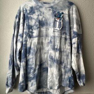 Disney Stitch Spirit Jersey Blue and White Tie-Dye Long Sleeve Shirt